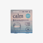 Box of pdpmask calm self-warming, calming eye masks on a white background