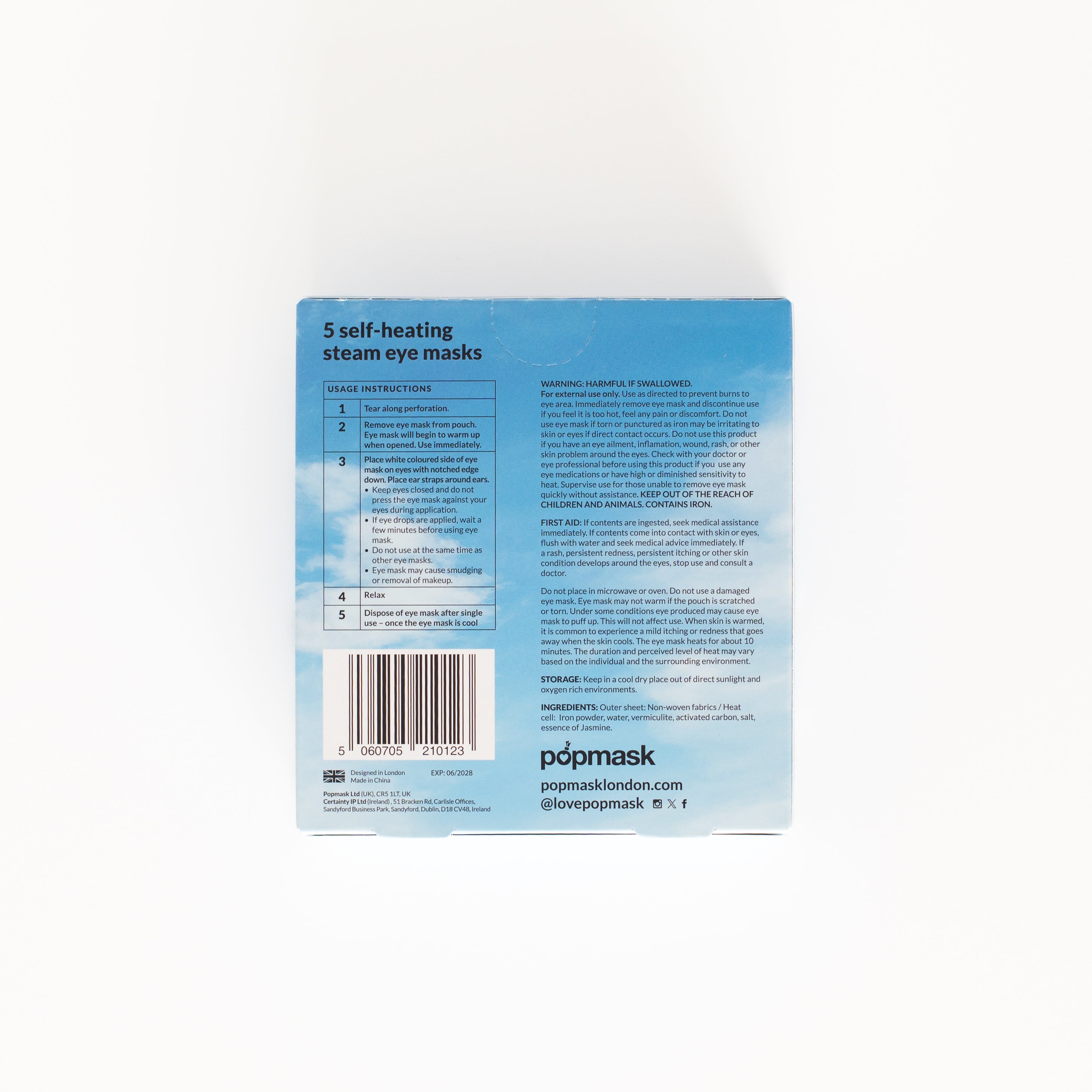 Jet Setter Jasmine Scented Self-warming Eye Mask