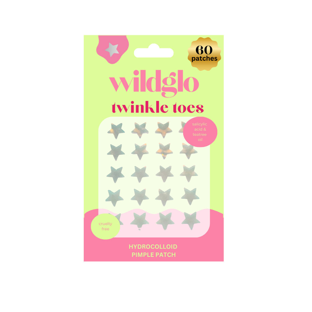 Wildglo Twinkle Toes Hydrocolloid Pimple Patches with Salicylic Acid & Tea Tree Oil 60pc