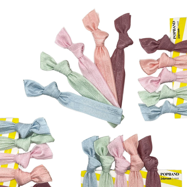 Popband Milkshake - 5 Pack of Soft, Stretchy 'No Dent' Hair Ties - Pastel