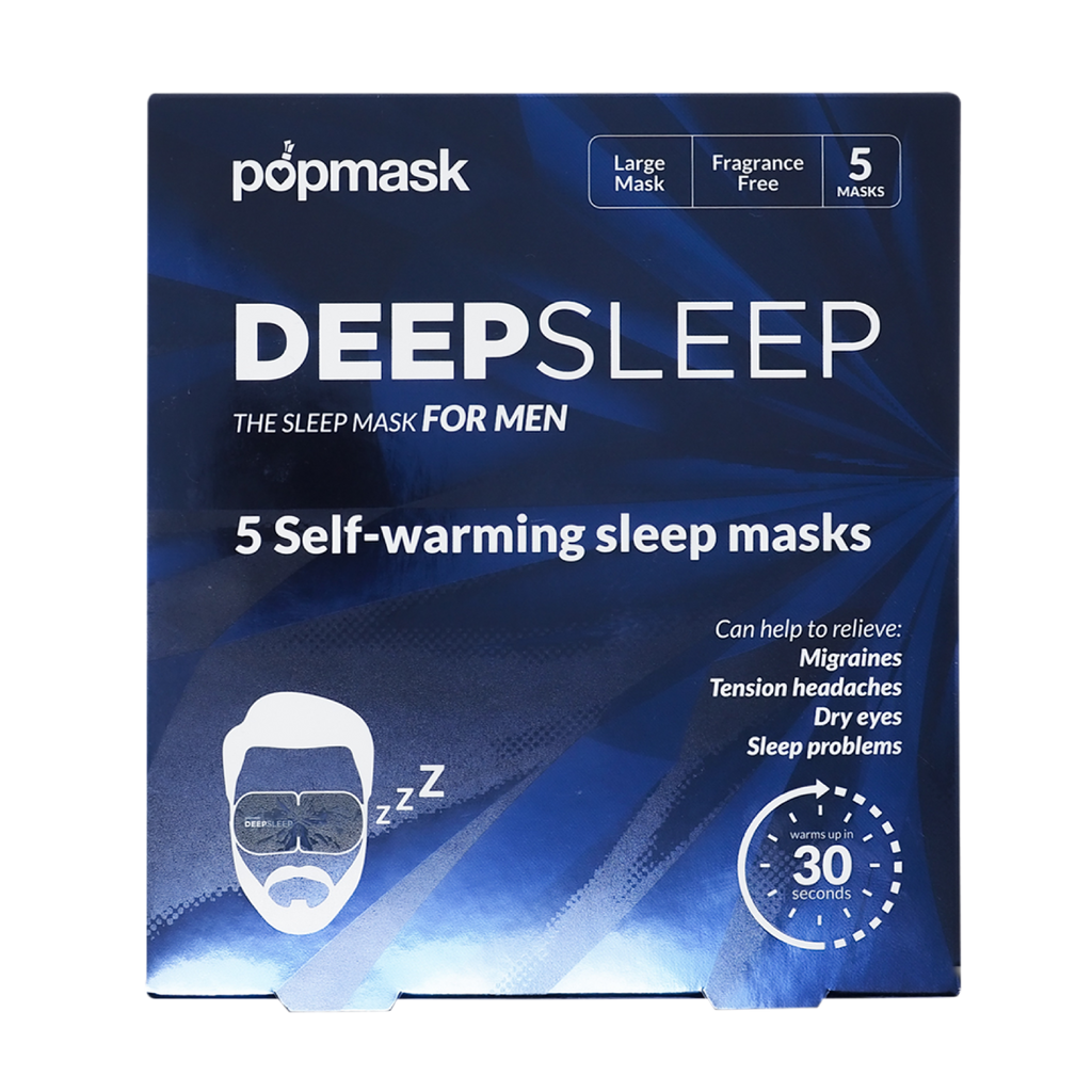 Deep Sleep Self-Heating Eye Masks for Men - 5 Pack | Natural Dry Heat Relief for Migraines, Headaches, Allergies, and Dry Eyes